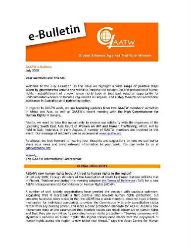 GAATW E-Bulletin [2009], July
