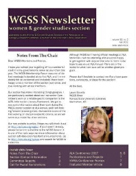 WGSS Newsletter women & gender studies section [2017], 2 (Fall)