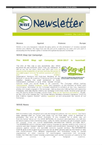WAVE newsletter [2016], May-June