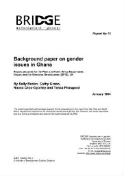 Background paper on gender issues in Ghana