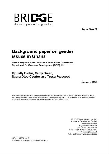 Background paper on gender issues in Ghana