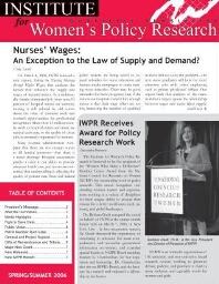 Institute for Women's Policy Research [2006], Spring/Summer