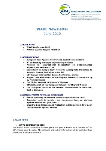 WAVE newsletter [2010], 40 (June)