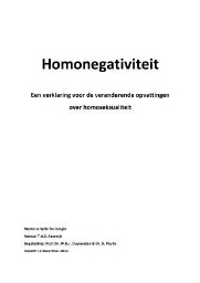 Homonegativiteit: een verklaring voor de veranderende opvattingen over homoseksualiteit