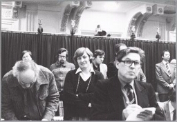Tweede Kamerlid Ria Beckers in de fractie van de PPR. 1979
