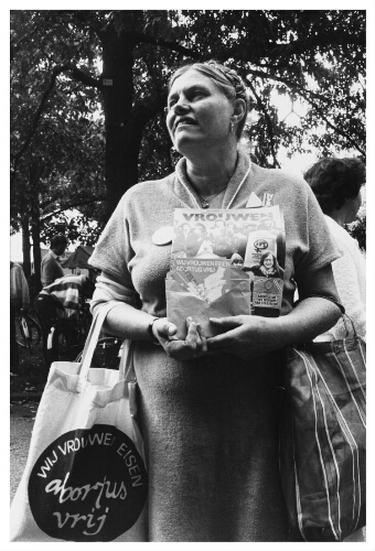 Manifestatie  Wij Vrouwen Eisen abortus vrij 1978