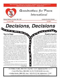 Grandmothers for Peace International [2011], Fall