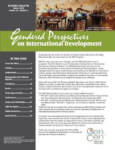 Gendered perspectives on international development [2009], 2 (Winter)