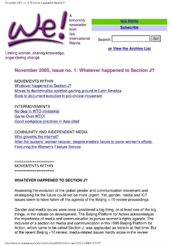 We! [2005], 1 November