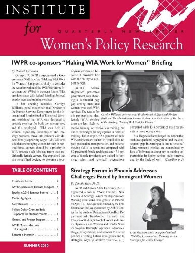 Institute for Women's Policy Research [2010], Summer