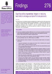 Cognitive skills programmes: impact on reducing reconviction among a sample of female prisoners