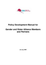 Policy development manual for gender and water alliance members and partners