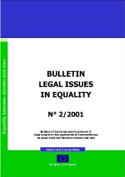 Bulletin legal issues in gender equality [2001], 2