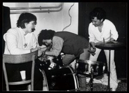 Muziekband op een 'rammen'feest in Florence, Italië 1985