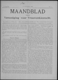 Maandblad van de Vereeniging voor Vrouwenkiesrecht  1903, jrg 8, no 1 [1903], 1