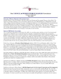 The Council of Women World Leaders newsletter [2003], 8 (May)