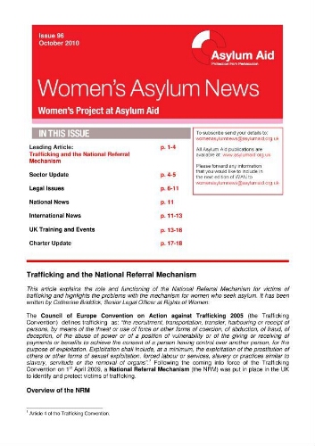 Women's asylum news [2010], 96 (October)