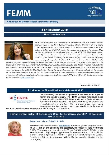 FEMM newsletter [2016], September