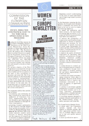 Women of Europe Newsletter [1991], 19 (Jun)