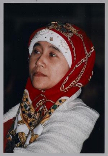 Onbekende vrouw tijdens de Zamicasa (inloopcafé van Zami) met als thema Indonesië 1998