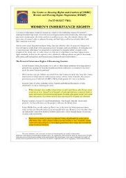 Fact sheet two: Women's inheritance rights