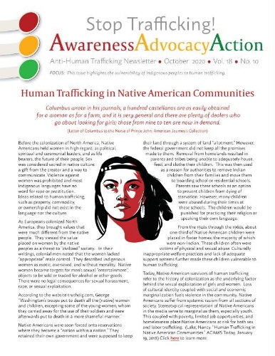 Stop trafficking! Anti-human trafficking newsletter [2020], 10 (October)