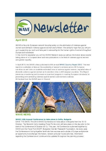 WAVE newsletter [2013], April