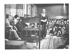 Tijdens haar bezoek aan Nederland in januari 1930 geeft Katharina von Kardorff een lezing in Amsterdam. 1930