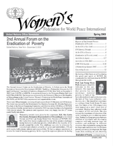 Women's Federation for World Peace International [2003], Spring