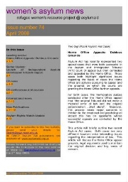 Women's asylum news [2008], 74 (April)