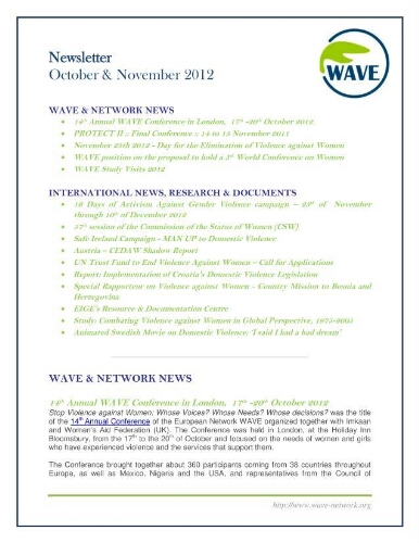 WAVE newsletter [2012], 68 (October & November)