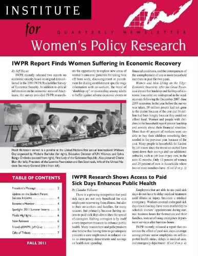 Institute for Women's Policy Research [2011], Fall
