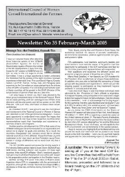 Newsletter International Council of Women [2005], 35 (Feb-March)