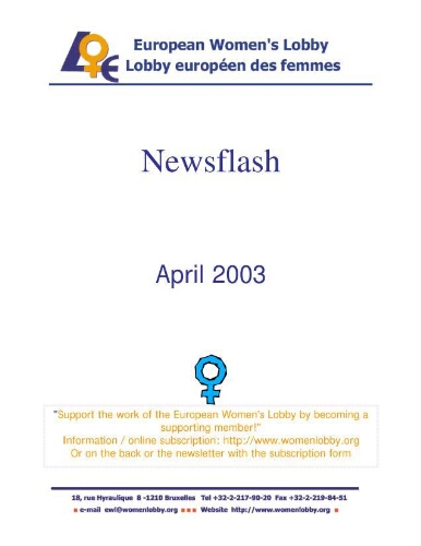 EWL newsflash [2003], 4 (April)