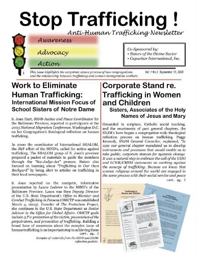 Stop trafficking! Anti-human trafficking newsletter [2003], 2 (Sept)