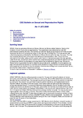 CEE Bulletin on sexual and reproductive rights [2008], 11 (67)