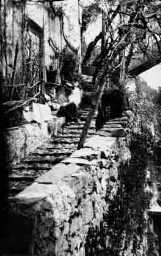 Vrouw zittend langs pad 1908
