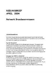 Nieuwsbrief Netwerk Brandweervrouwen [2004], april
