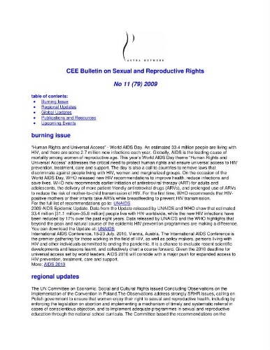 CEE Bulletin on sexual and reproductive rights [2009], 11 (79)