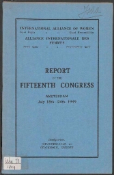 Report of the fiftheenth Congress, Amsterdam, July 18th - 24th 1949