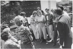 Nederlandse persconferentie tijdens de werelvrouwenconferentie in Nairobi. 1985