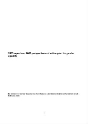 2005 report and 2006 perspective and action plan for gender equality