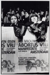 Manifestatie Wij Vrouwen Eisen abortus vrij. 1978