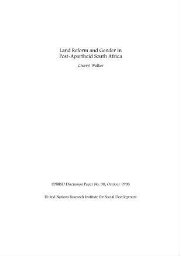 Land reform and gender in post-apartheid South Africa