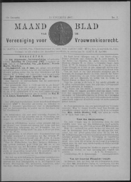 Maandblad van de Vereeniging voor Vrouwenkiesrecht  1907, jrg 12, no 1 [1907], 1