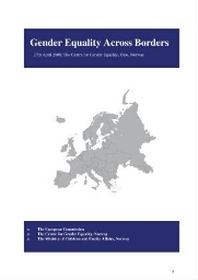Gender equality across borders. Oslo, 27th. April 2000