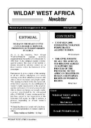Wildaf West Africa newsletter [2001], 6 (April)