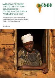 African women and girls at the grassroots - their say on their world post 2015