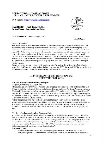 IAW newsletter [2003], 7 (August)