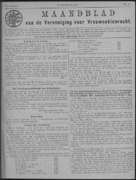 Maandblad van de Vereeniging voor Vrouwenkiesrecht  1918, jrg 22, no 11 [1918], 11